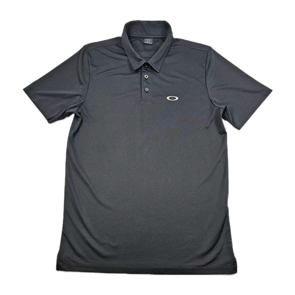 Oakley Polo Shirt Black Mens XL Stitched logo